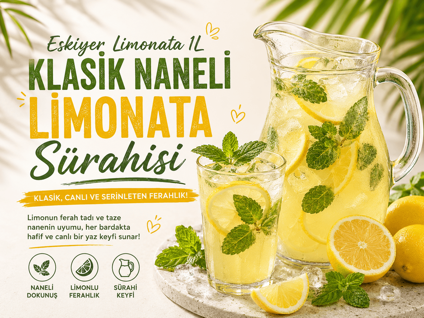 Klasik Naneli Limonata Sürahisi